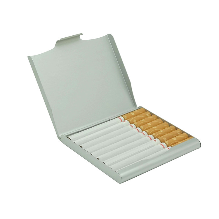厂家现货供应铝制10支装创意时尚个性方扁铝制金属烟盒名片盒铝制烟盒