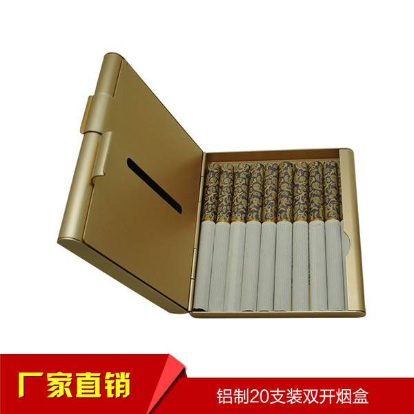 厂家供应现货20支装双开铝制金属烟盒名片盒名片夹收纳盒铝制烟盒